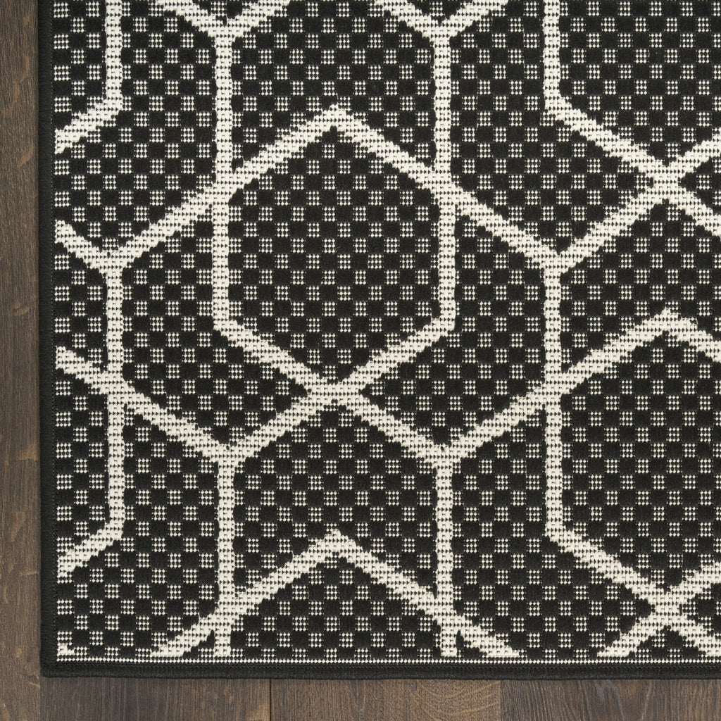 Nourison Horizon Indoor/Outdoor HOZ01 Black Area Rug main image