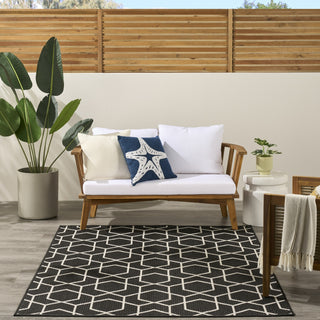 Nourison Horizon Indoor/Outdoor HOZ01 Black Area Rug Swatch Image
