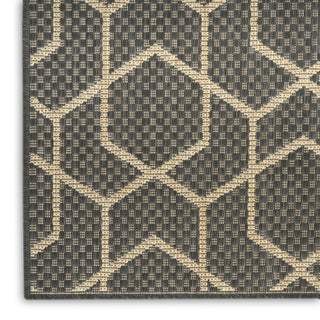 Nourison Horizon Indoor/Outdoor HOZ01 Charcoal Area Rug Corner Image