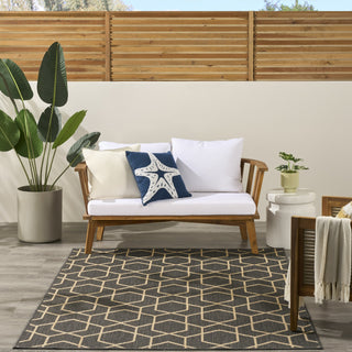 Nourison Horizon Indoor/Outdoor HOZ01 Charcoal Area Rug Swatch Image