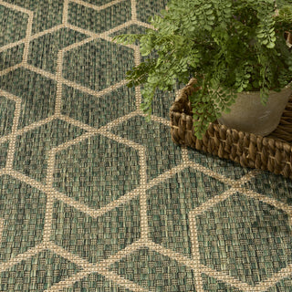 Nourison Horizon Indoor/Outdoor HOZ01 Green Area Rug Texture Image