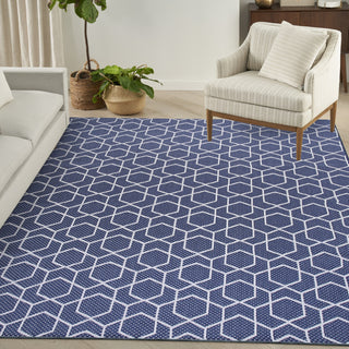 Nourison Horizon Indoor/Outdoor HOZ01 Navy Area Rug Corner Image