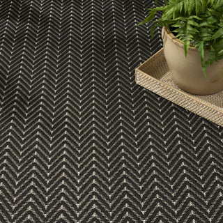 Nourison Horizon Indoor/Outdoor HOZ02 Black Area Rug Texture Image