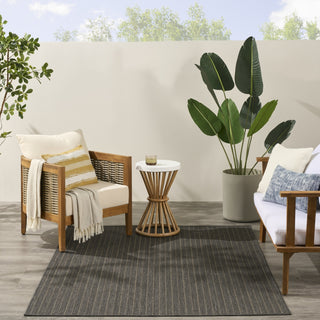 Nourison Horizon Indoor/Outdoor HOZ02 Charcoal Area Rug Swatch Image