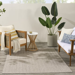 Nourison Horizon Indoor/Outdoor HOZ02 Grey Area Rug Corner Image