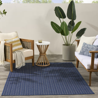 Nourison Horizon Indoor/Outdoor HOZ02 Navy Area Rug Corner Image