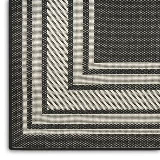 Nourison Horizon Indoor/Outdoor HOZ03 Black Area Rug Corner Image
