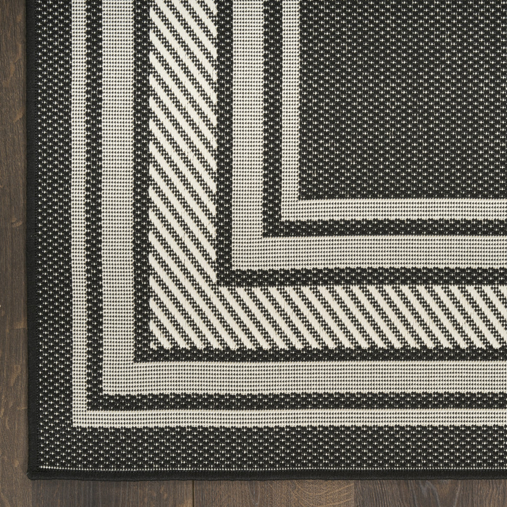 Nourison Horizon Indoor/Outdoor HOZ03 Black Area Rug main image