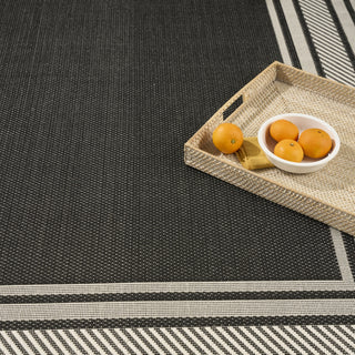 Nourison Horizon Indoor/Outdoor HOZ03 Black Area Rug Texture Image