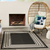 Nourison Horizon Indoor/Outdoor HOZ03 Black Area Rug Corner Image