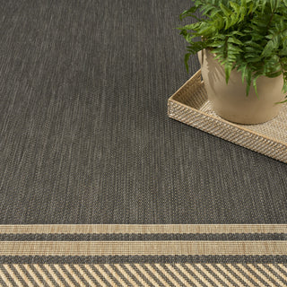 Nourison Horizon Indoor/Outdoor HOZ03 Charcoal Area Rug Texture Image