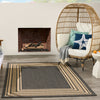 Nourison Horizon Indoor/Outdoor HOZ03 Charcoal Area Rug Corner Image