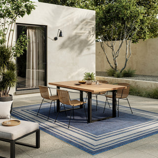 Nourison Horizon Indoor/Outdoor HOZ03 Denim Area Rug Corner Image