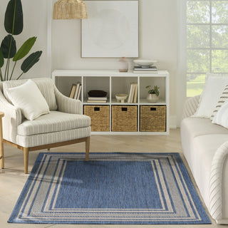 Nourison Horizon Indoor/Outdoor HOZ03 Denim Area Rug Corner Image