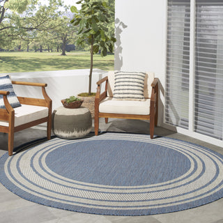 Nourison Horizon Indoor/Outdoor HOZ03 Denim Area Rug Corner Image