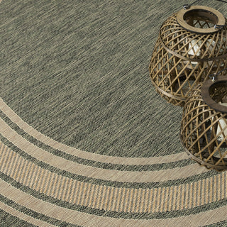 Nourison Horizon Indoor/Outdoor HOZ03 Green Area Rug Corner Image
