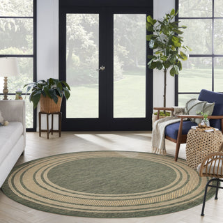Nourison Horizon Indoor/Outdoor HOZ03 Green Area Rug Room Image Feature