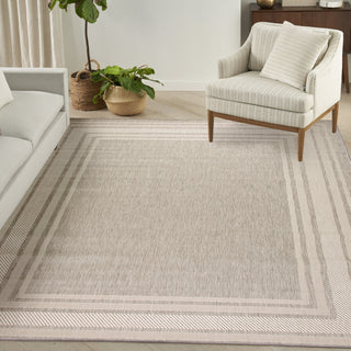 Nourison Horizon Indoor/Outdoor HOZ03 Grey Area Rug Room Image Feature