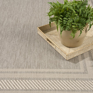 Nourison Horizon Indoor/Outdoor HOZ03 Grey Area Rug Corner Image