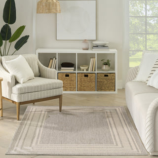 Nourison Horizon Indoor/Outdoor HOZ03 Grey Area Rug Corner Image
