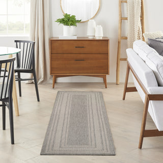 Nourison Horizon Indoor/Outdoor HOZ03 Grey Area Rug Corner Image