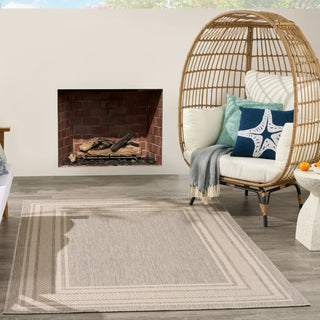 Nourison Horizon Indoor/Outdoor HOZ03 Grey Area Rug Room Image Feature