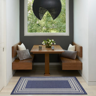 Nourison Horizon Indoor/Outdoor HOZ03 Navy Area Rug Corner Image