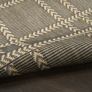 Nourison Horizon Indoor/Outdoor HOZ04 Charcoal Area Rug Corner Image