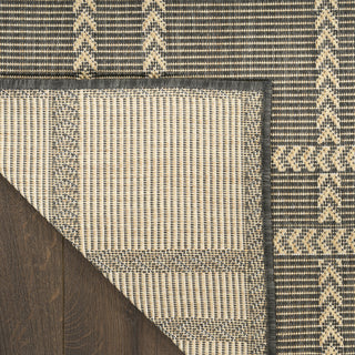 Nourison Horizon Indoor/Outdoor HOZ04 Charcoal Area Rug Corner Image