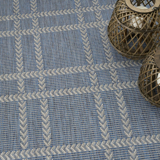 Nourison Horizon Indoor/Outdoor HOZ04 Navy Area Rug Corner Image