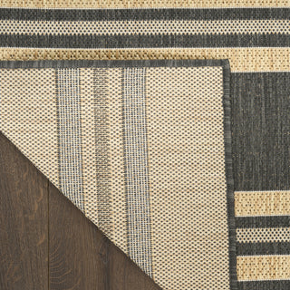Nourison Horizon Indoor/Outdoor HOZ05 Charcoal Area Rug Corner Image