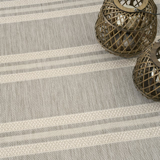 Nourison Horizon Indoor/Outdoor HOZ05 Grey Area Rug Corner Image
