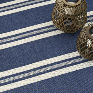Nourison Horizon Indoor/Outdoor HOZ05 Navy Area Rug Corner Image