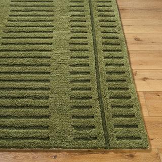 Livabliss Harrow HRR-2301 Olive Green Machine Washable Area Rug Angle
