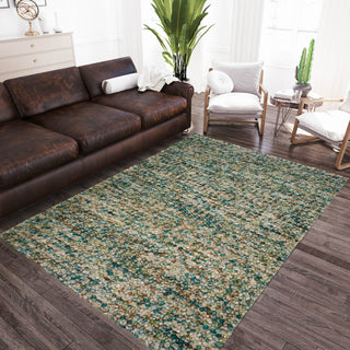 Dalyn Hanu HU1 Teal Area Rug Lifestyle Image Feature