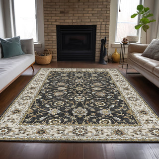 Dalyn Hatay HY1 Black Machine Washable Area Rug Lifestyle Image Feature