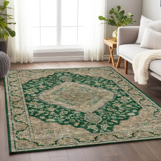 Dalyn Hatay HY3 Emerald Machine Washable Area Rug Lifestyle Image Feature