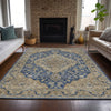 Dalyn Hatay HY3 Navy Machine Washable Area Rug Lifestyle Image Feature