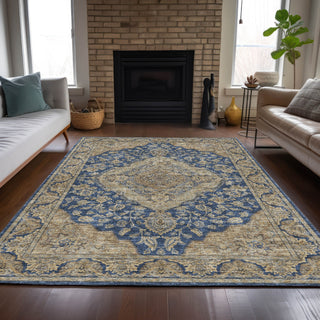 Dalyn Hatay HY3 Navy Machine Washable Area Rug Lifestyle Image Feature