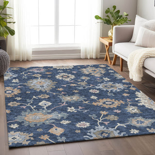 Dalyn Hatay HY4 Navy Machine Washable Area Rug Lifestyle Image Feature