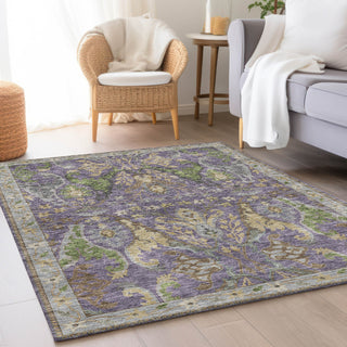 Dalyn Hatay HY6 Purple Machine Washable Area Rug Lifestyle Image Feature