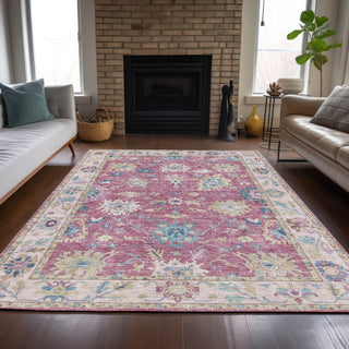 Dalyn Hatay HY7 Pink Machine Washable Area Rug Lifestyle Image Feature