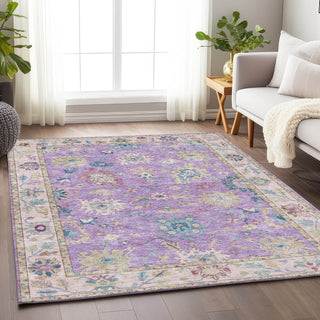 Dalyn Hatay HY7 Purple Machine Washable Area Rug Lifestyle Image Feature