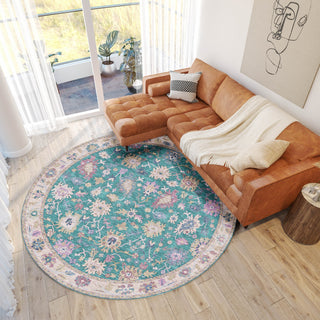 Dalyn Hatay HY7 Teal Machine Washable Area Rug