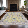 Dalyn Hatay HY7 Yellow Machine Washable Area Rug Lifestyle Image Feature