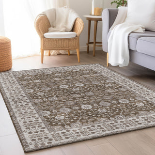 Dalyn Hatay HY8 Chocolate Machine Washable Area Rug Lifestyle Image Feature