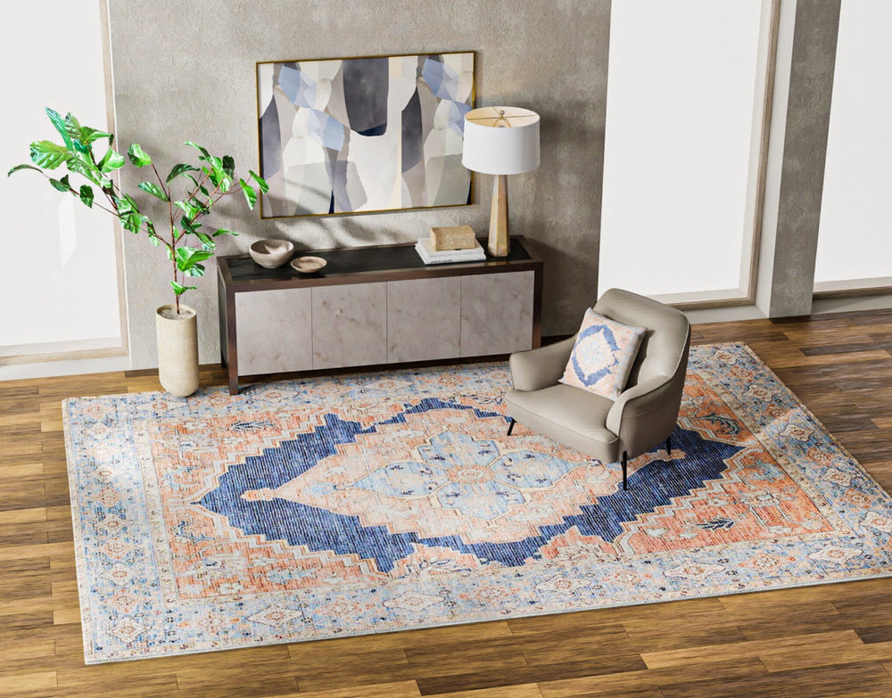 Bashian Impressions Geometric I166-NH208 Navy Area Rug Lifestyle Image Feature