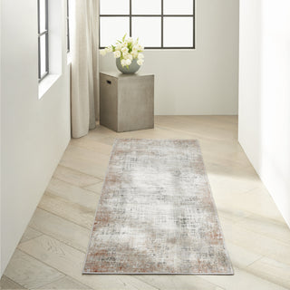 CK022 Infinity IFN01 Rust Multicolor Area Rug by Calvin Klein Corner Image