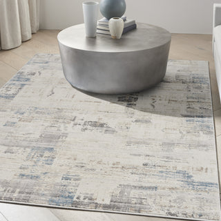 CK022 Infinity IFN06 Ivory Grey Blue Area Rug by Calvin Klein Corner Image