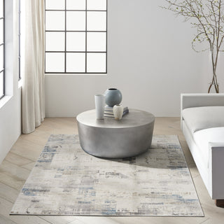 CK022 Infinity IFN06 Ivory Grey Blue Area Rug by Calvin Klein Room Image Feature